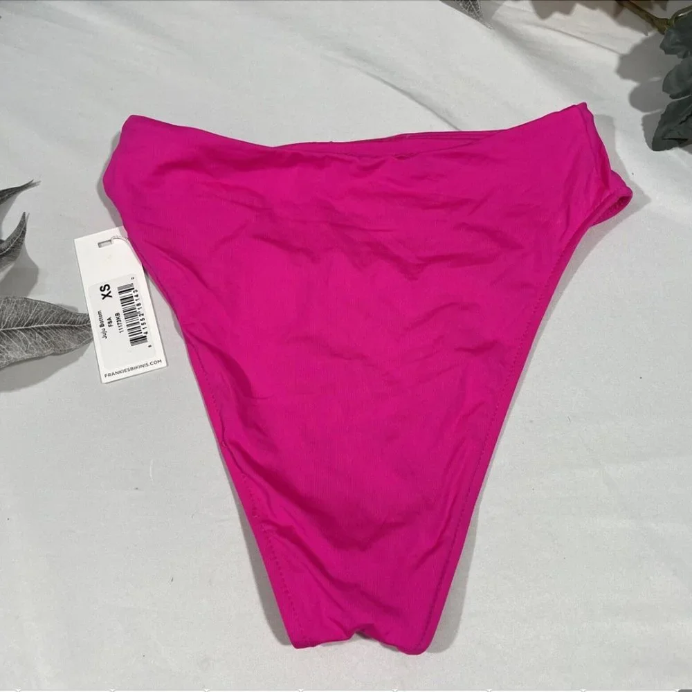 NWD $85 Frankies Bikini‎ [ XS ] Juju Bikini Bottoms in Fuchsia Pink #5262